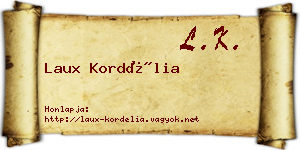 Laux Kordélia névjegykártya